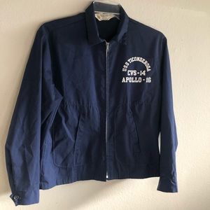 COPY - VTG MENS 1970s Navy NASA MOON windbreaker …
